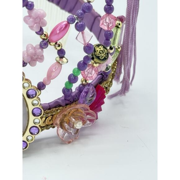 Disney Store Mulan Costume Crown Tiara Headpiece Pink Purple Beaded Princess - Picture 4 of 8